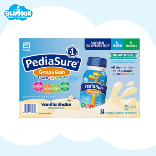 PediaSure OptiGRO Plus Kids Shake – 8 fl oz, 24-Pack – Protein, Vitamins & DHA for Growth